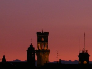 La mia vista su Vercelli al tramonto
